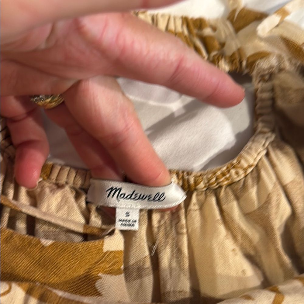 Madewell Cream and Tan Floral Backless Midi Dress - Picture 4 of 4